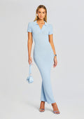 Beacon Knit Dress by SEROYA in Powder Blue, product image 1