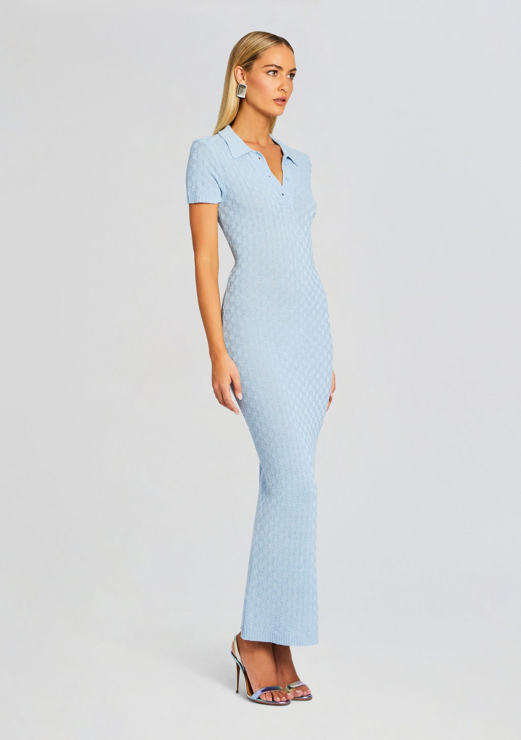 Beacon Knit Dress by SEROYA in Powder Blue, product image 3