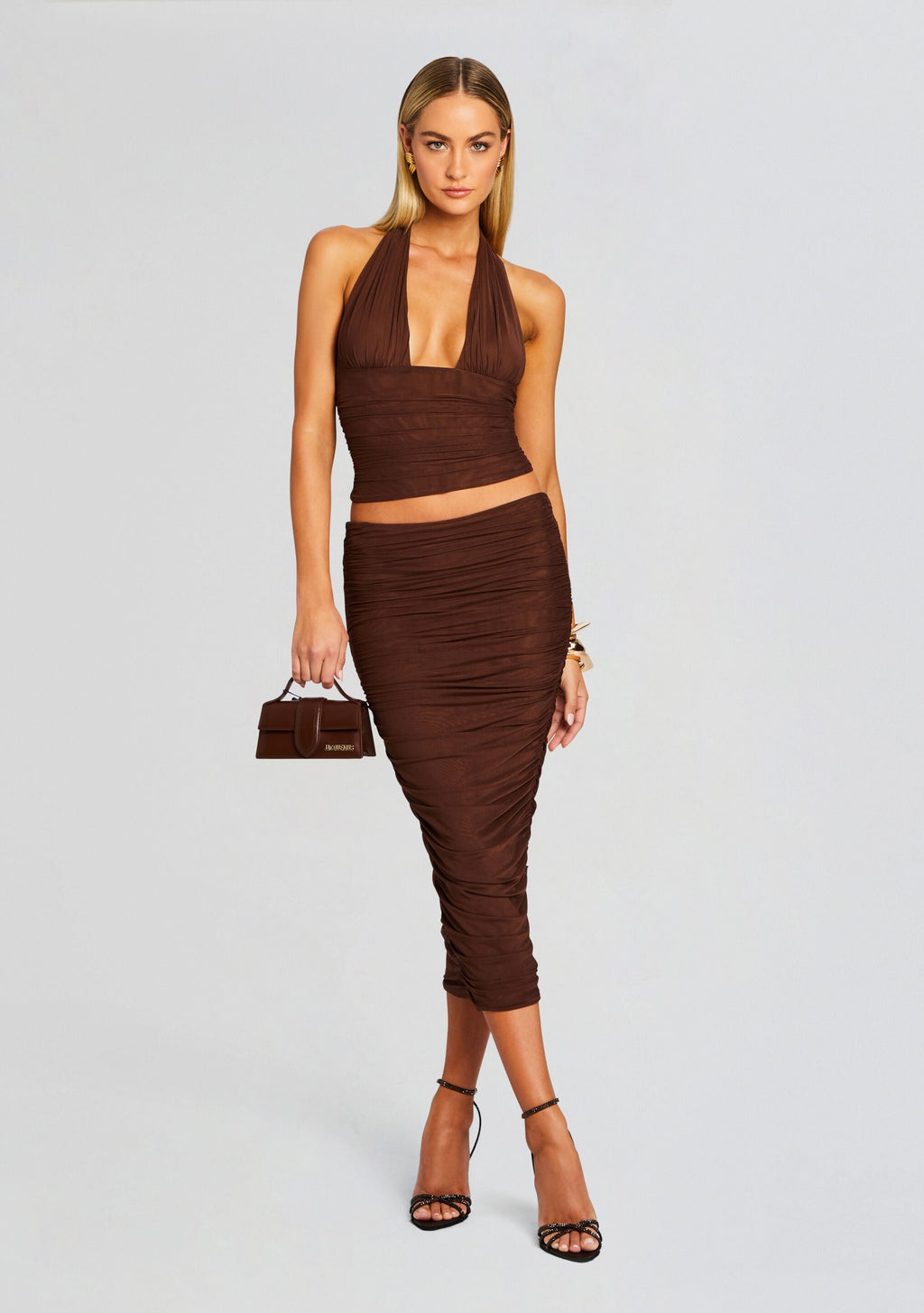 Bimini Mesh Halter Top by SEROYA in Coconut, product image 5