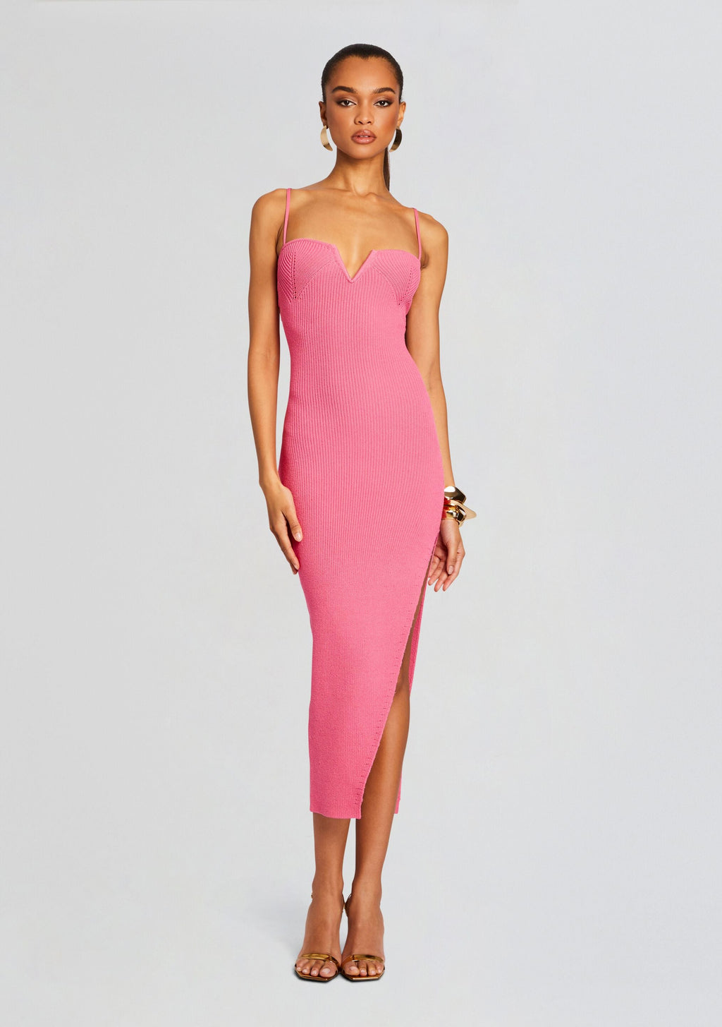 Dominique Knit Midi Dress by SEROYA in Watermelon, product image 5