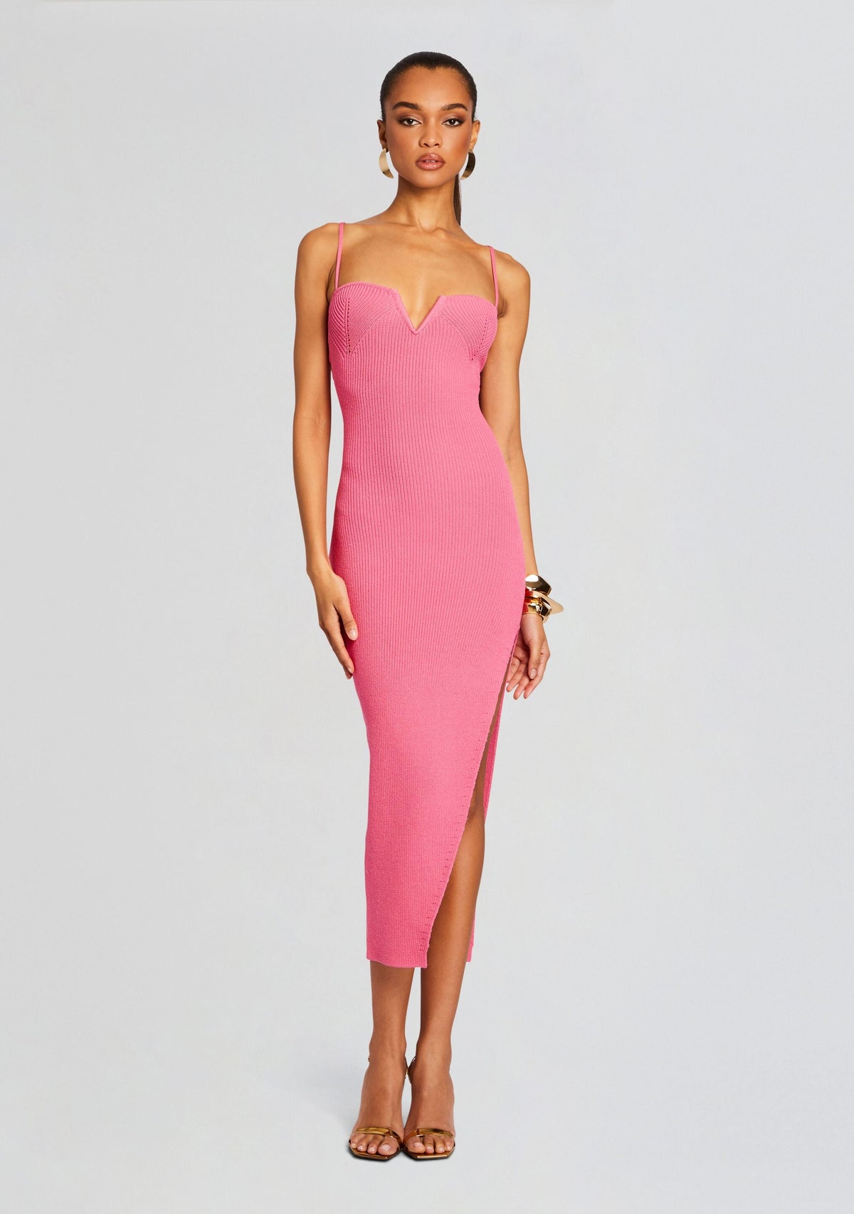 Dominique Knit Midi Dress by SEROYA in Watermelon, product image 5