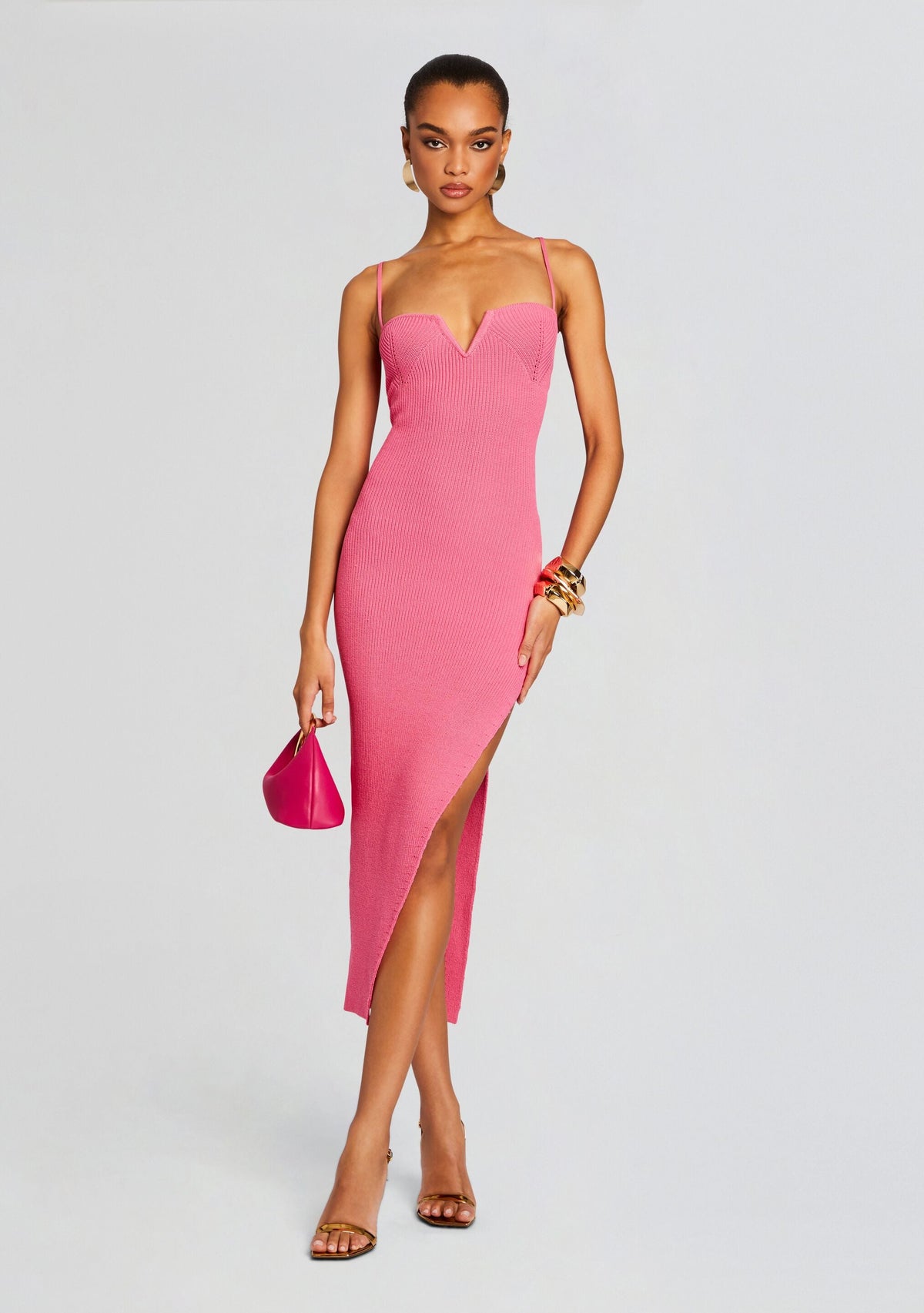 Dominique Knit Midi Dress by SEROYA in Watermelon, product image 1
