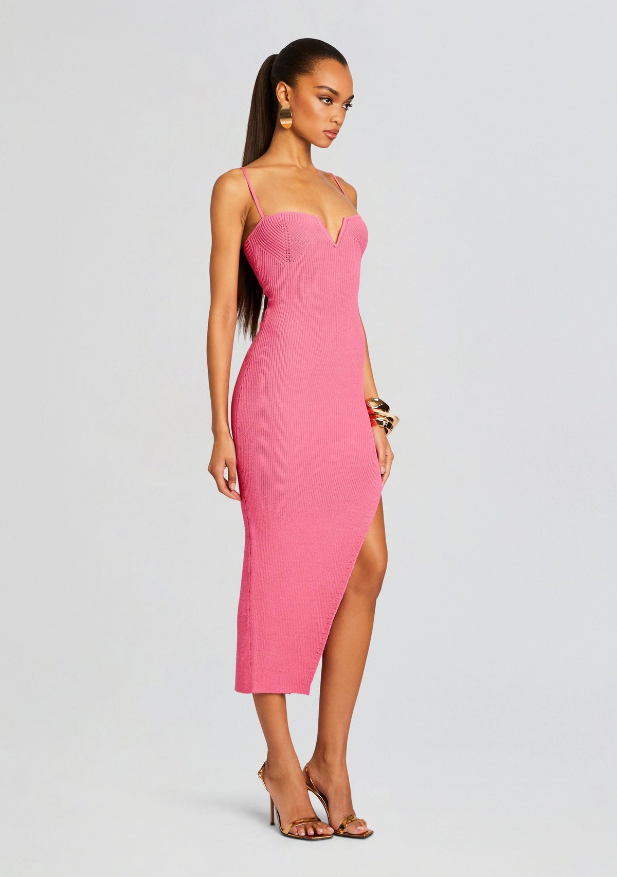Dominique Knit Midi Dress by SEROYA in Watermelon, product image 3