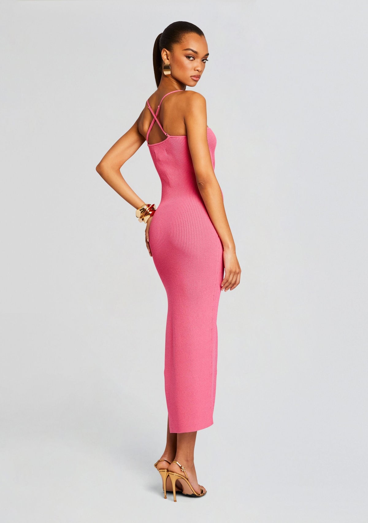 Dominique Knit Midi Dress by SEROYA in Watermelon, product image 4
