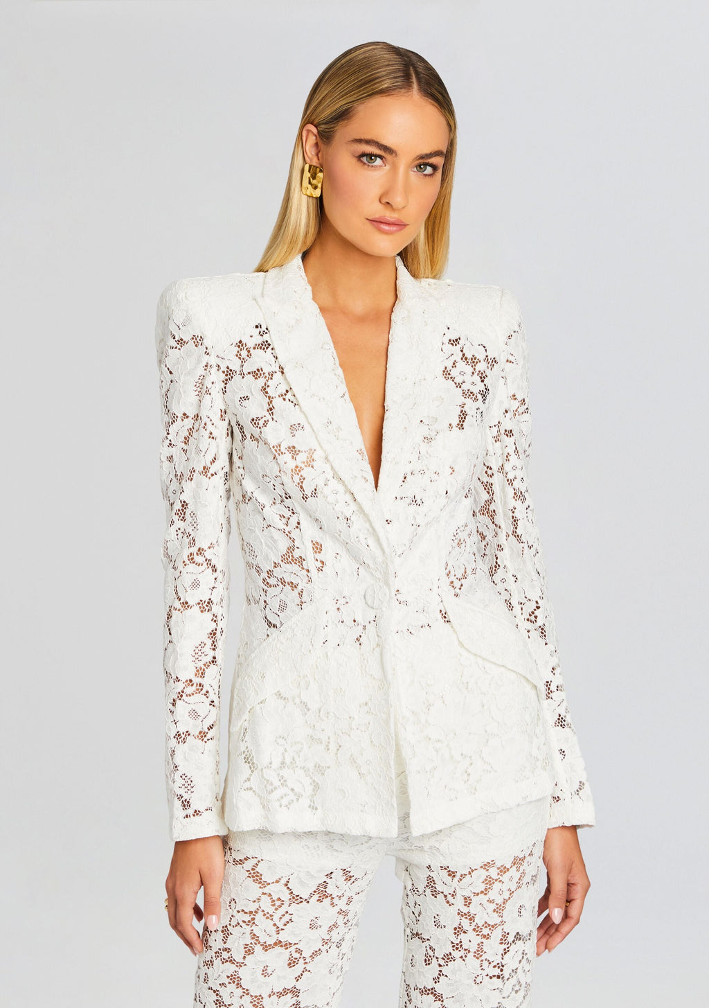 Kensington Lace Blazer by Sans Faff in White, product image 1