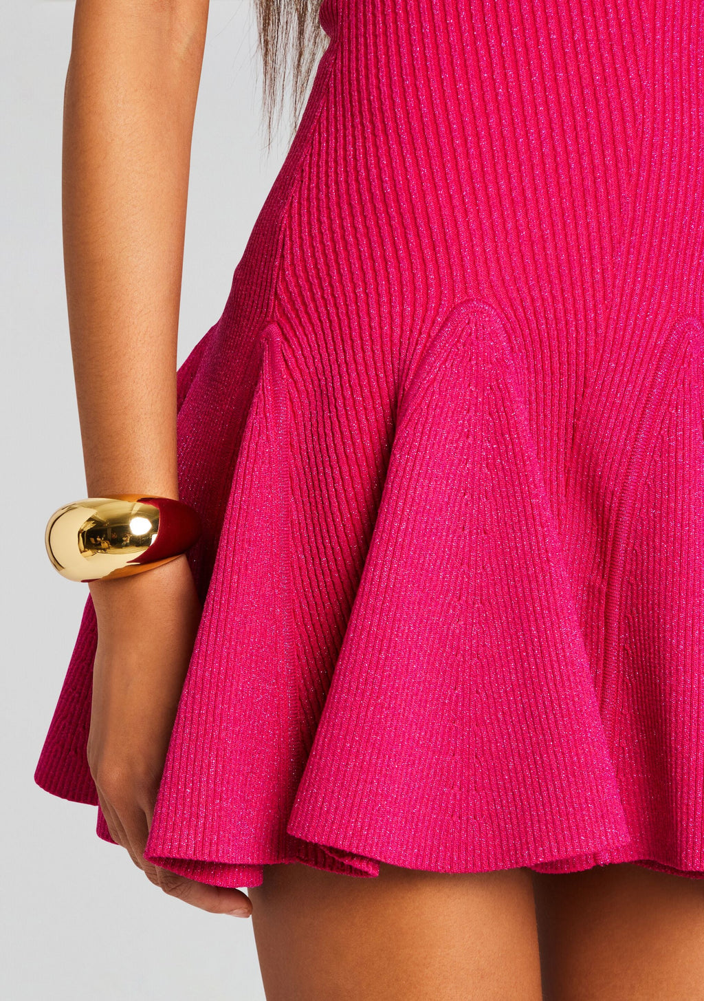 Quinn Knit Dress by retrofête in Metallic Fuchsia, product image 2