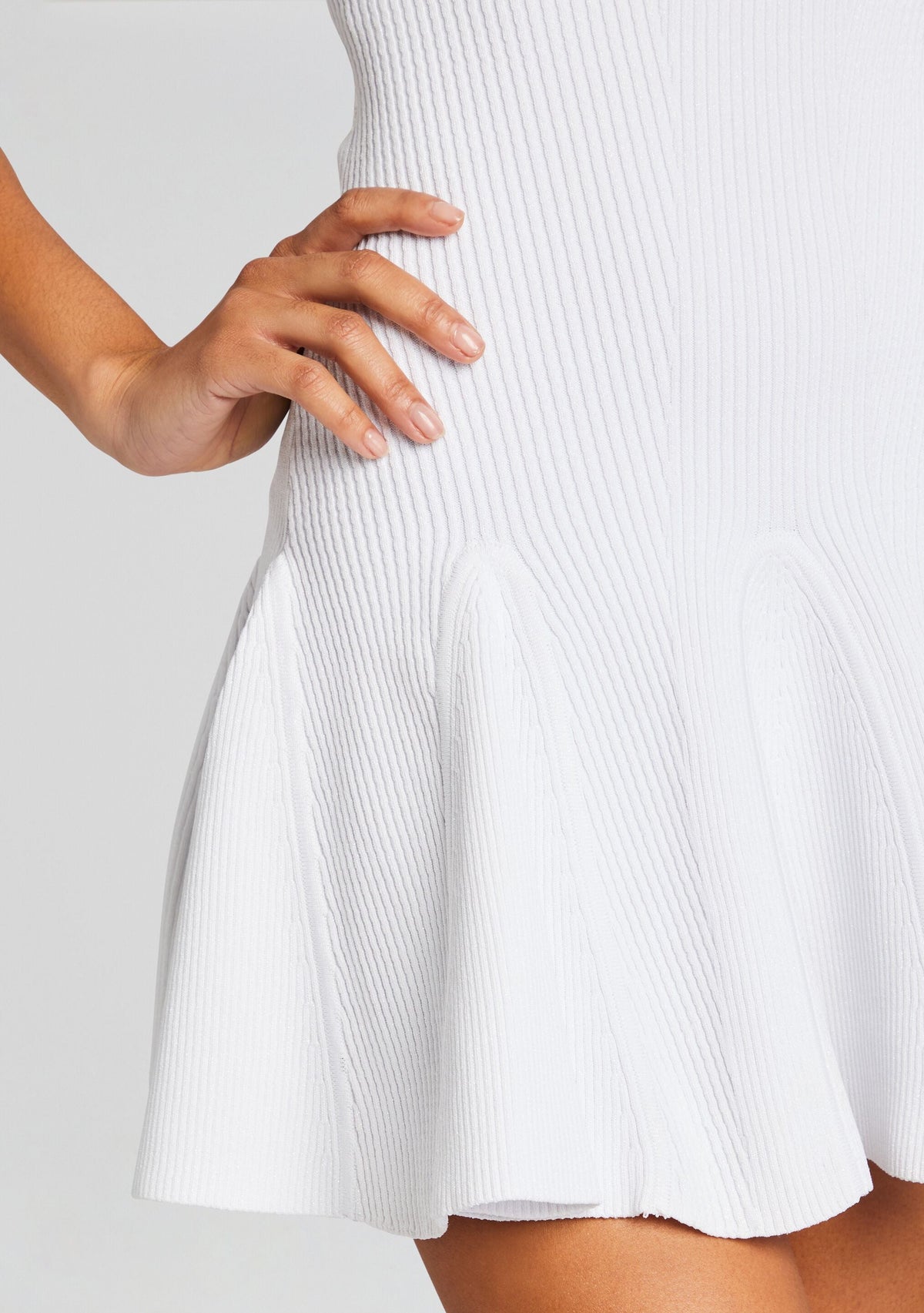 Quinn Knit Dress by retrofête in White/Gold, product image 2
