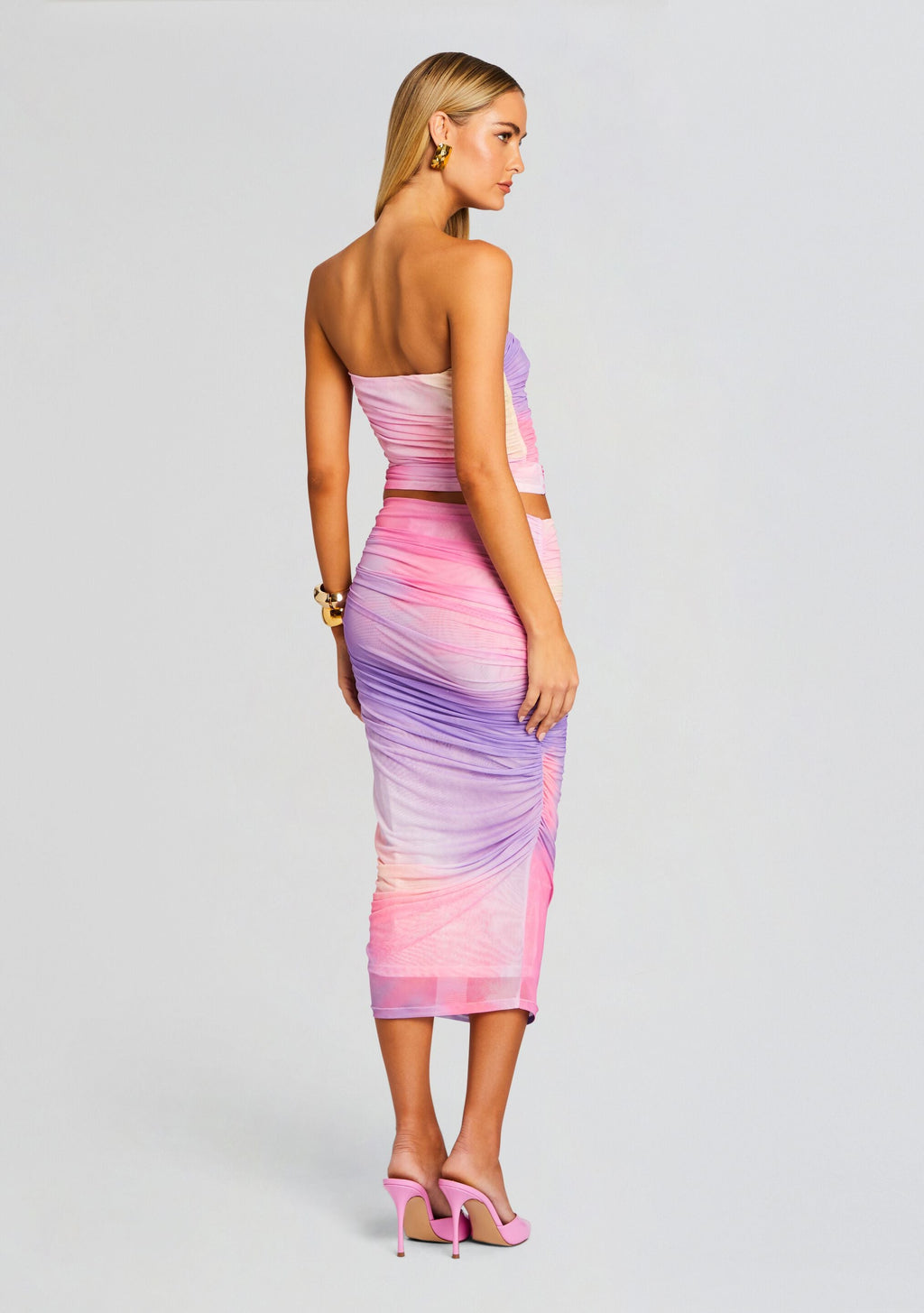 Cirrus Mesh Skirt by SEROYA in Sunset Tie Dye, product image 4