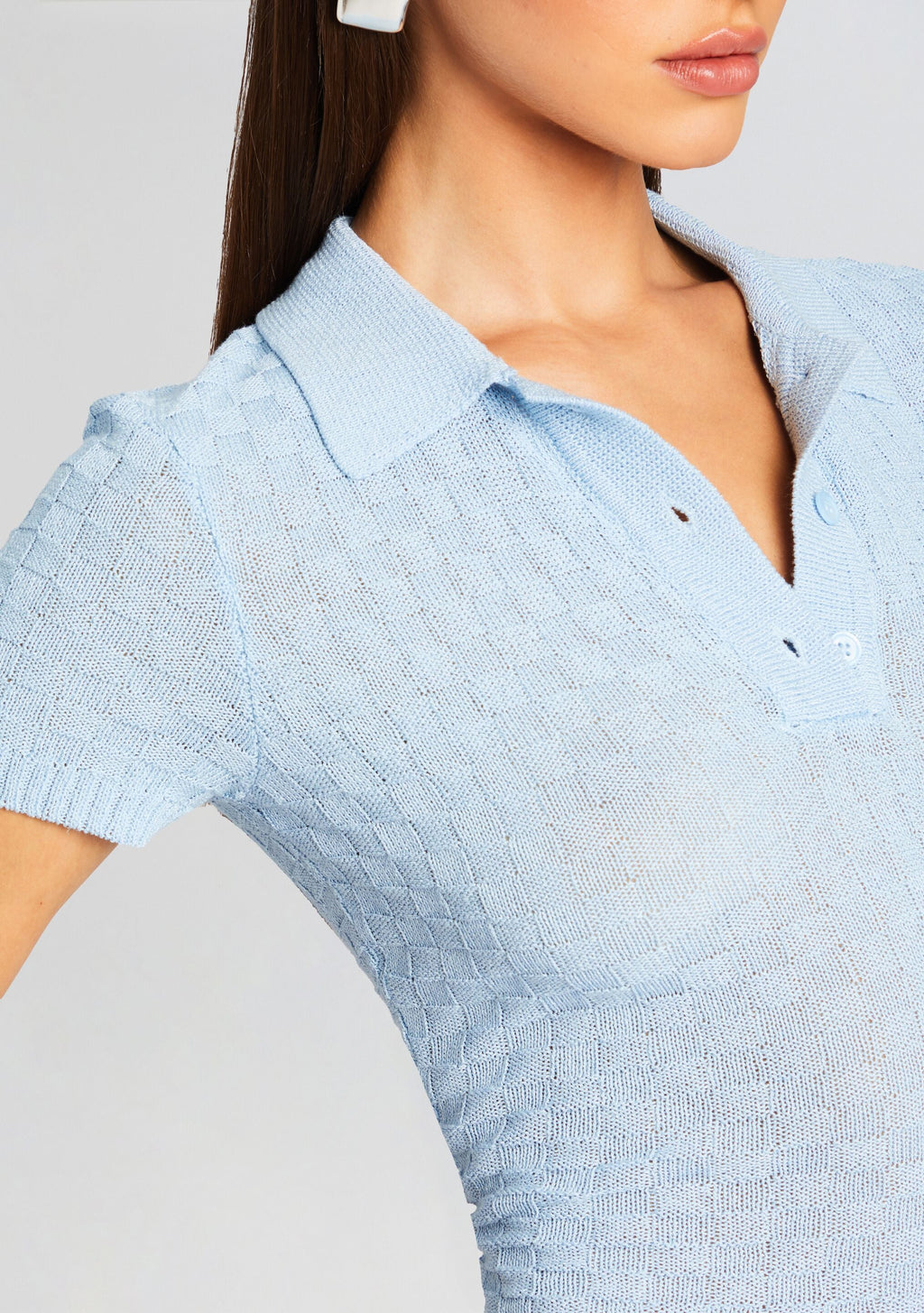 Adelaide Baby Tee by SEROYA in Powder Blue, product image 2