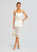 Avril Knit Crochet Dress by retrofête in White, product image 1