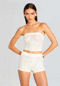 Blithe Crochet Bandeau Top by SEROYA in Porcelain, product image 1