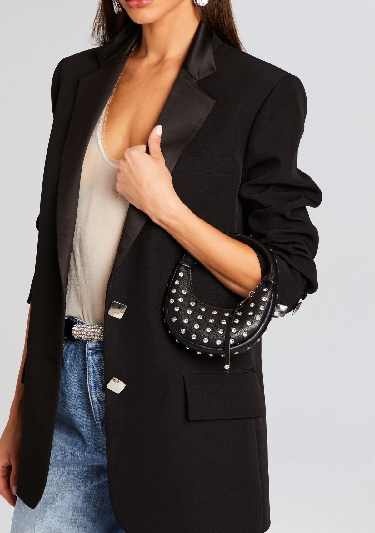 Elodie Small Bag by retrofête in Black/Silver, product image 3