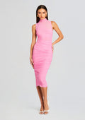 Katrina Mesh Midi Dress by SEROYA in Bubblegum Pink, product image 1