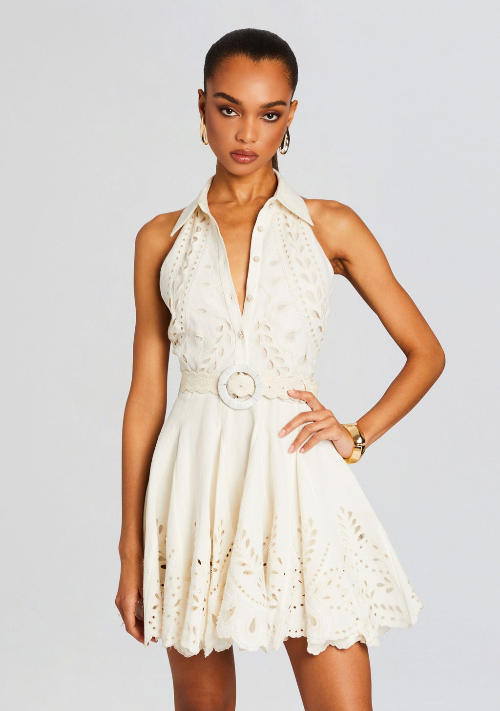 Runa Short Dress by Hemant & Nandita in Off White, product image 5