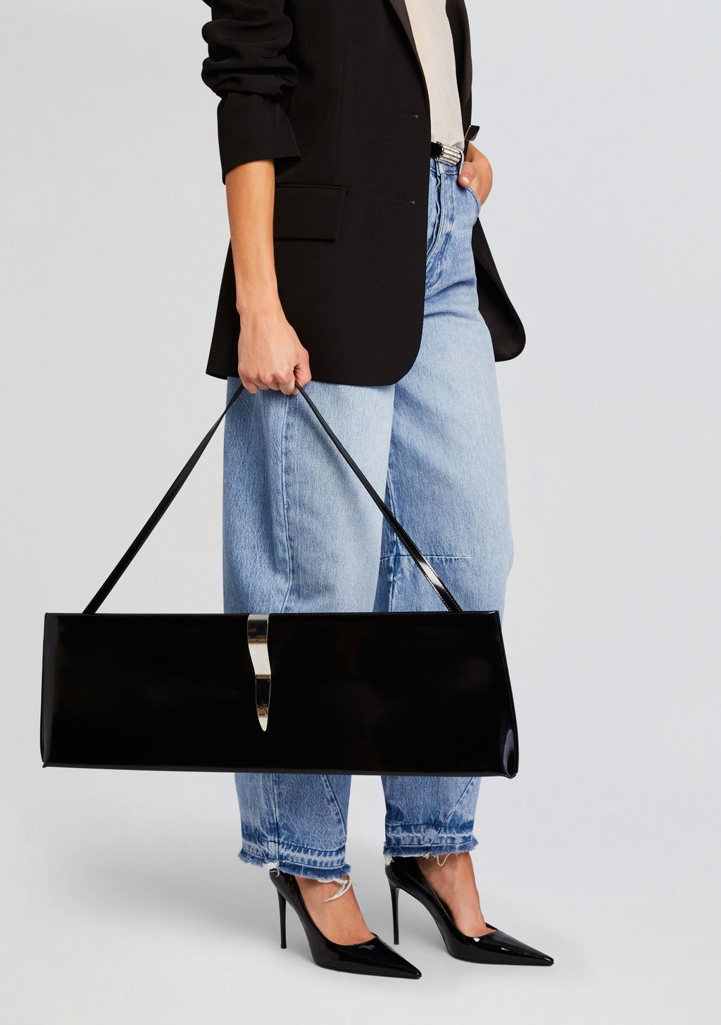 Ruth Large Shoulder Bag by retrofête in Black/Silver, product image 2