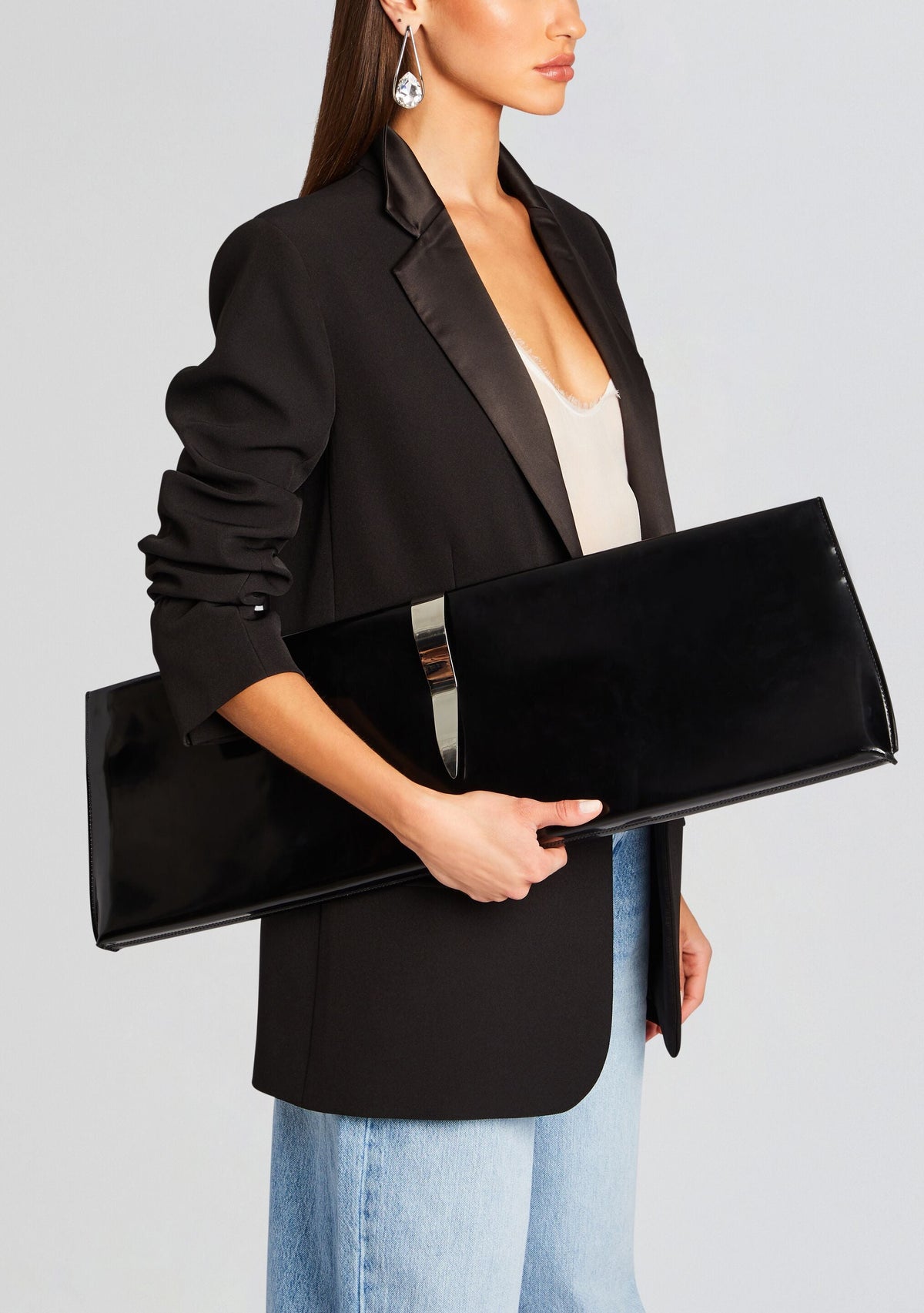 Ruth Large Shoulder Bag by retrofête in Black/Silver, product image 4