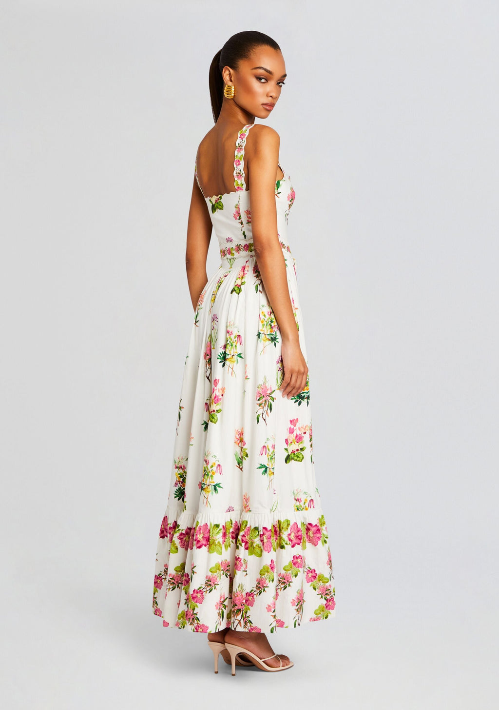 Taha Long Dress by Hemant & Nandita in White Floral, product image 4