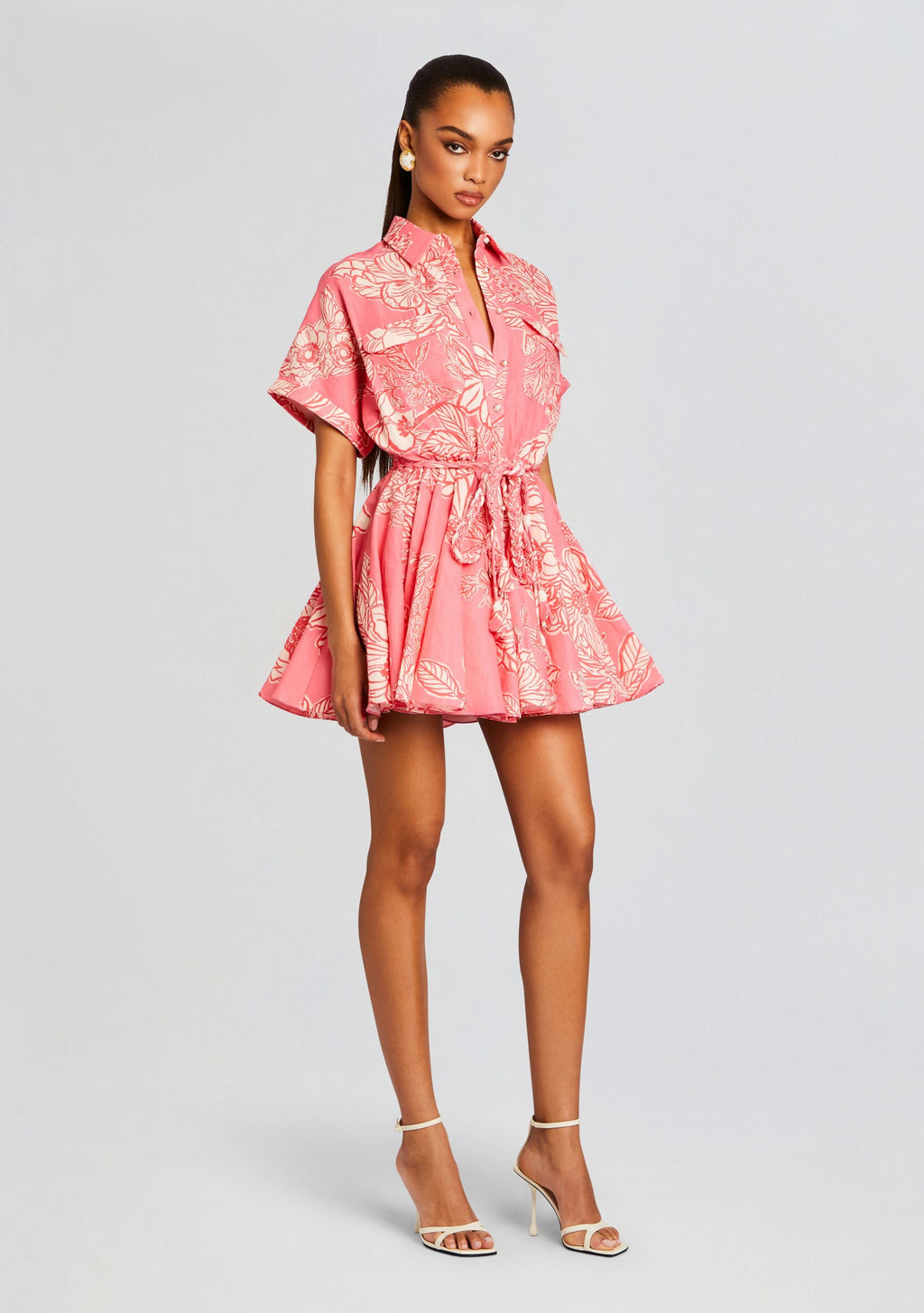 Asha Short Dress by Hemant & Nandita in Pink Floral, product image 3