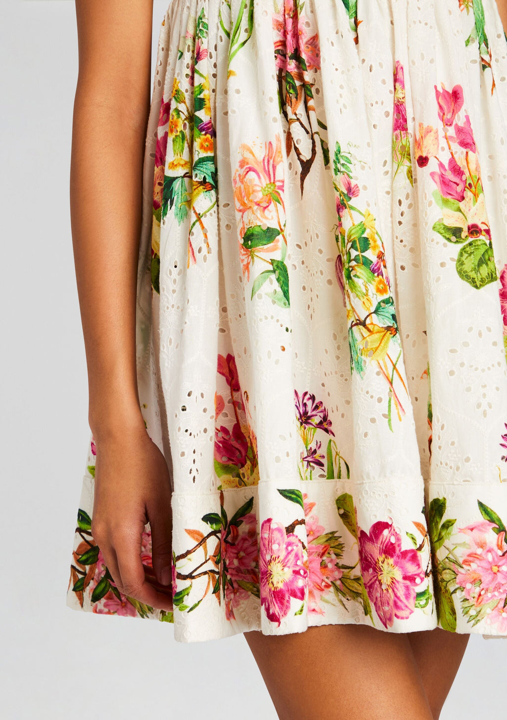 Taha Short Dress by Hemant & Nandita in White Floral, product image 2