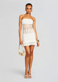 Vali Crochet Pearl Embellished Dress by retrofête in White, product image 1