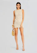 Bregan Metallic Crochet Dress by retrofête in Metallic Ivory Gold, product image 1
