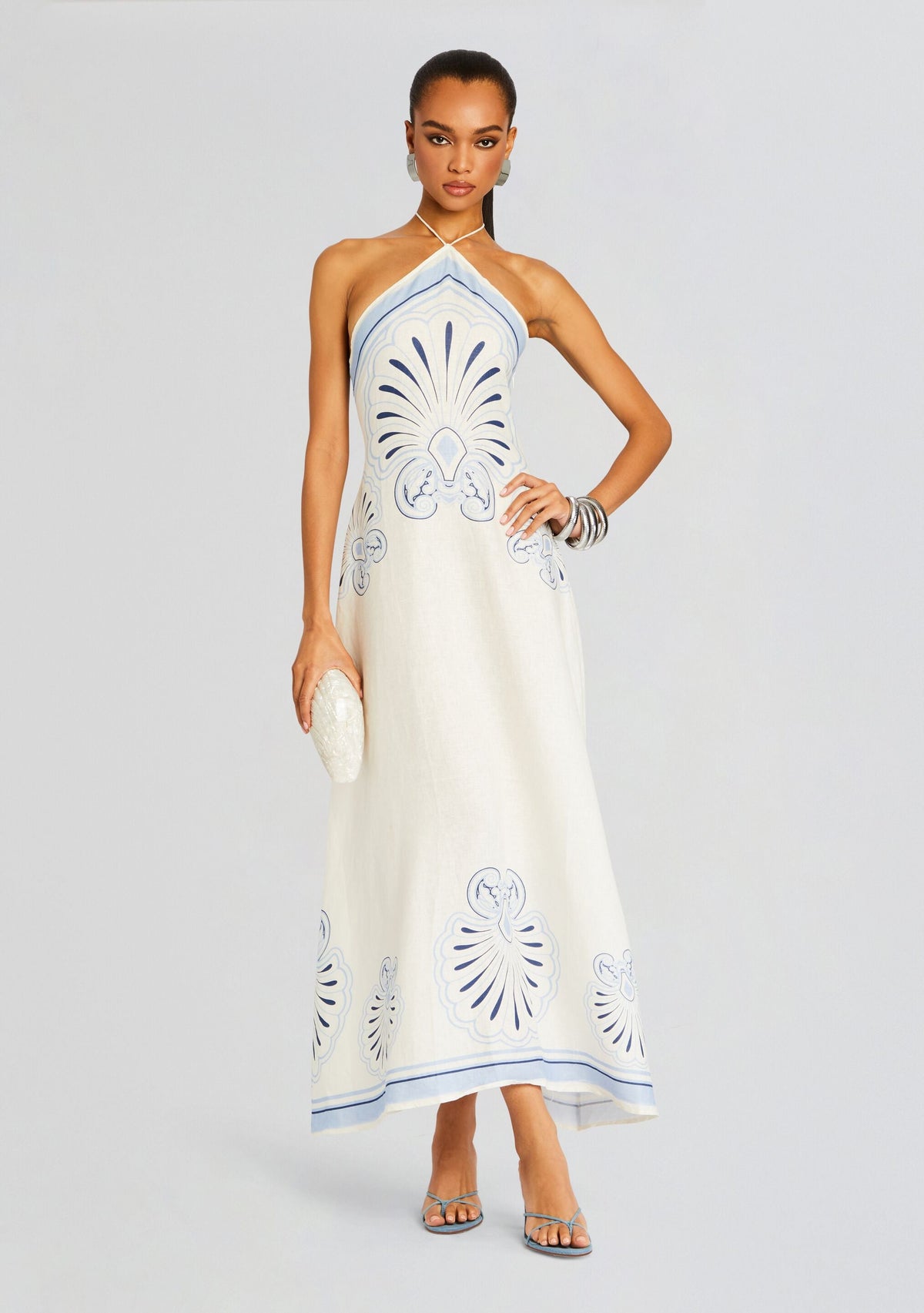 Eleanor Maxi Dress by Shani Shemer in Blue Sky Flowers, product image 1