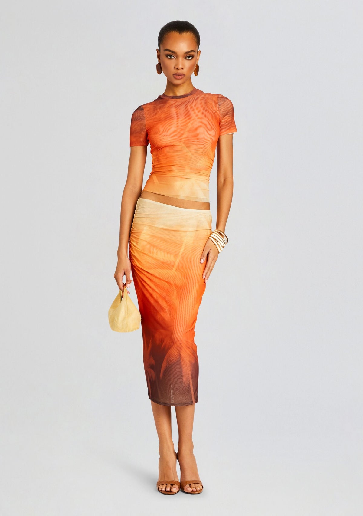 Kate Mesh Baby Tee by SEROYA in Sunset Palm, product image 5