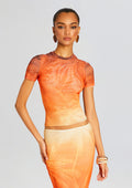 Kate Mesh Baby Tee by SEROYA in Sunset Palm, product image 1