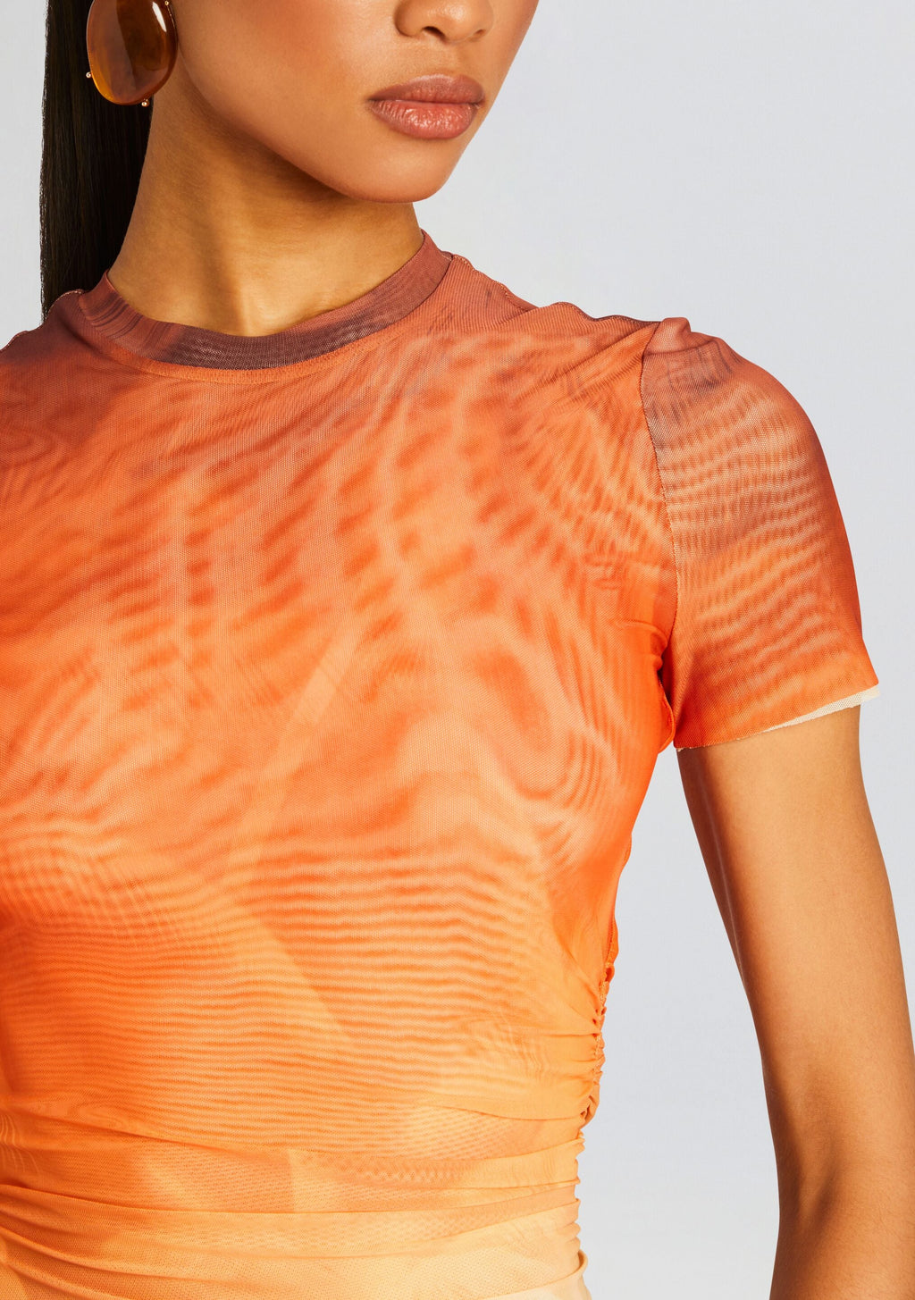 Kate Mesh Baby Tee by SEROYA in Sunset Palm, product image 2