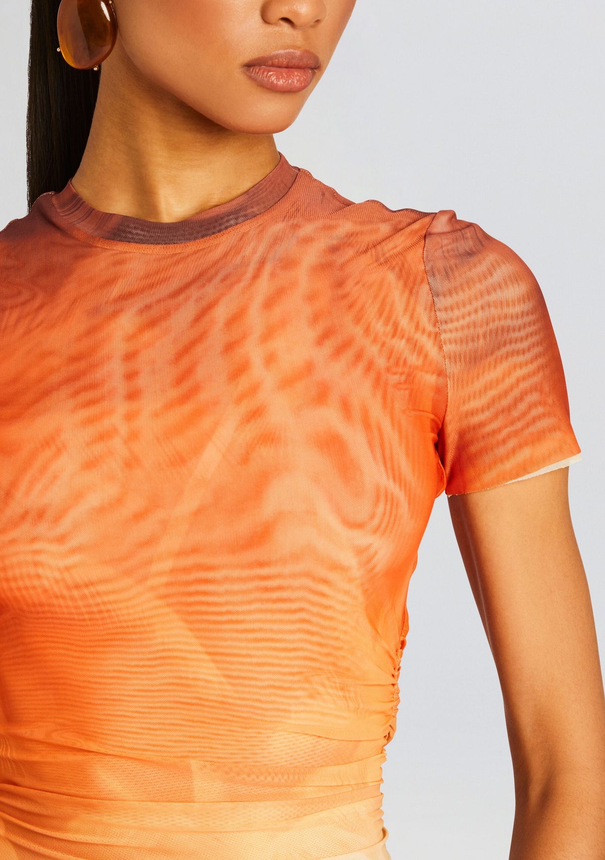 Kate Mesh Baby Tee by SEROYA in Sunset Palm, product image 2