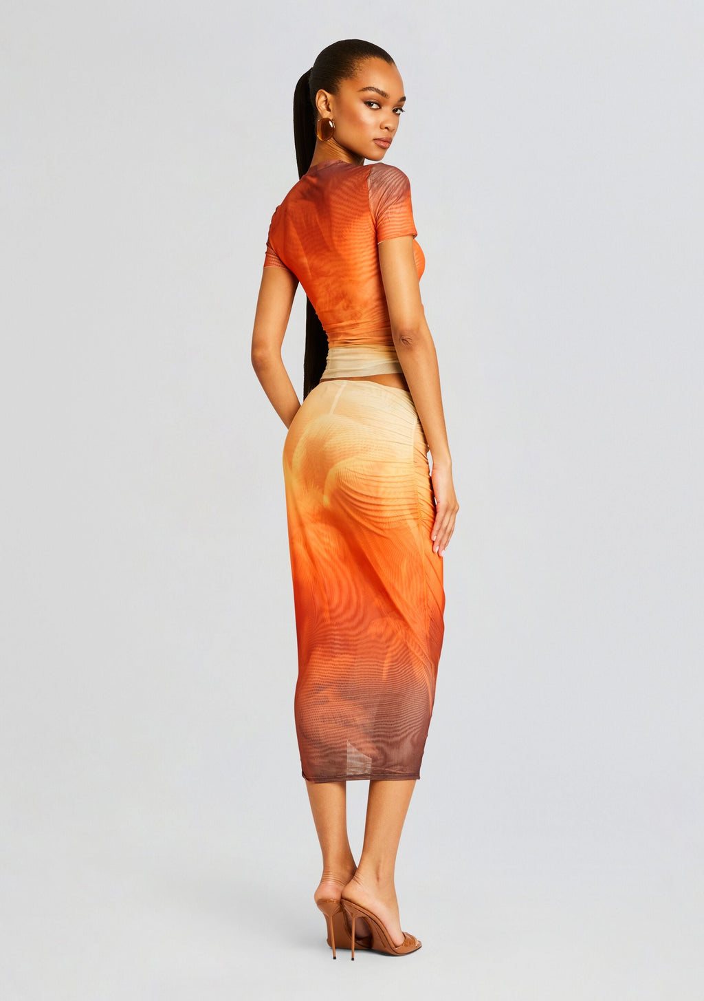 Kate Mesh Baby Tee by SEROYA in Sunset Palm, product image 4