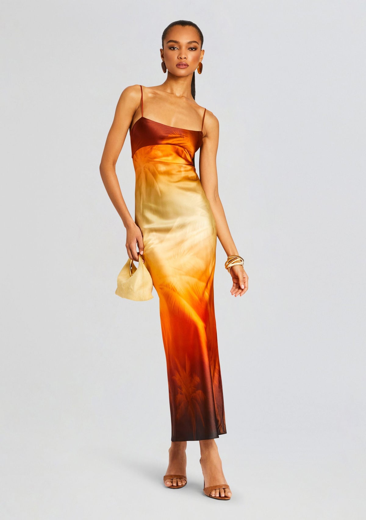 Kayla Silk Dress by SEROYA in Sunset Palm, product image 5