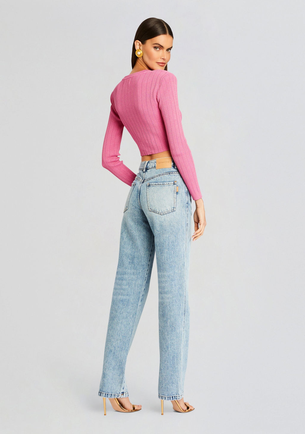 Laurel Metallic Knit Jacket by retrofête in Metallic Candy Pink, product image 4