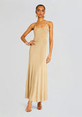 Mabeline Metallic Knit Gown by SEROYA in Gold, product image 1