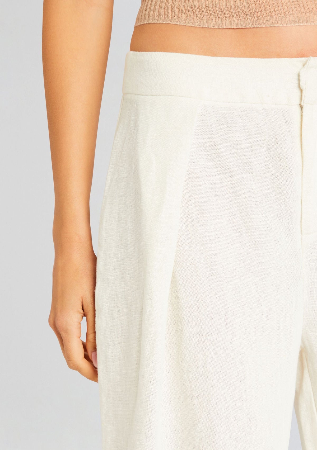 Myrtle Linen Pleated Pant by SEROYA in Porcelain, product image 2