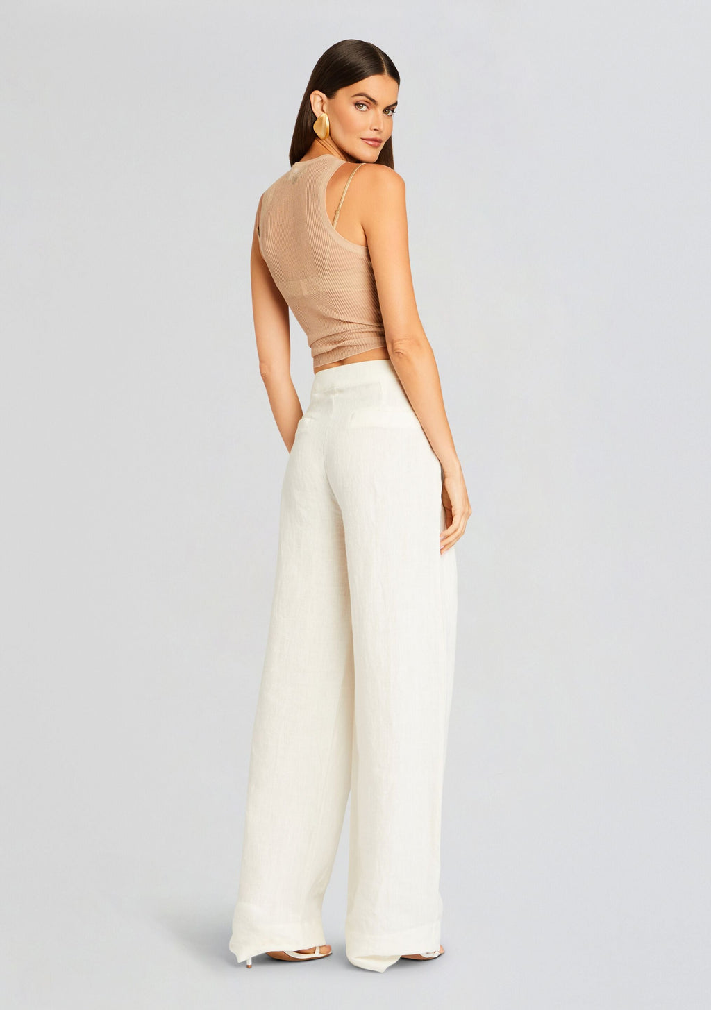 Myrtle Linen Pleated Pant by SEROYA in Porcelain, product image 4
