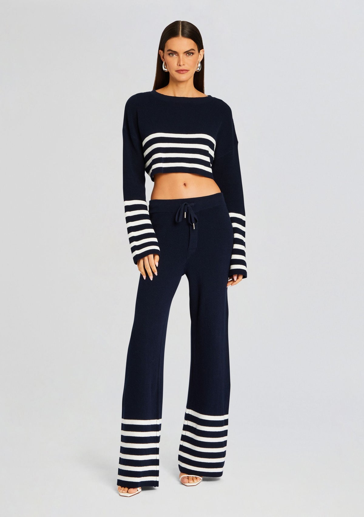 Poe Pant by SEROYA in Navy/White Stripe, product image 2