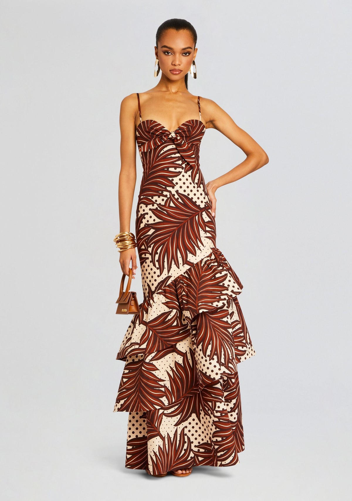 Starla Dress by retrofête in Polka Dot Leaves, product image 1