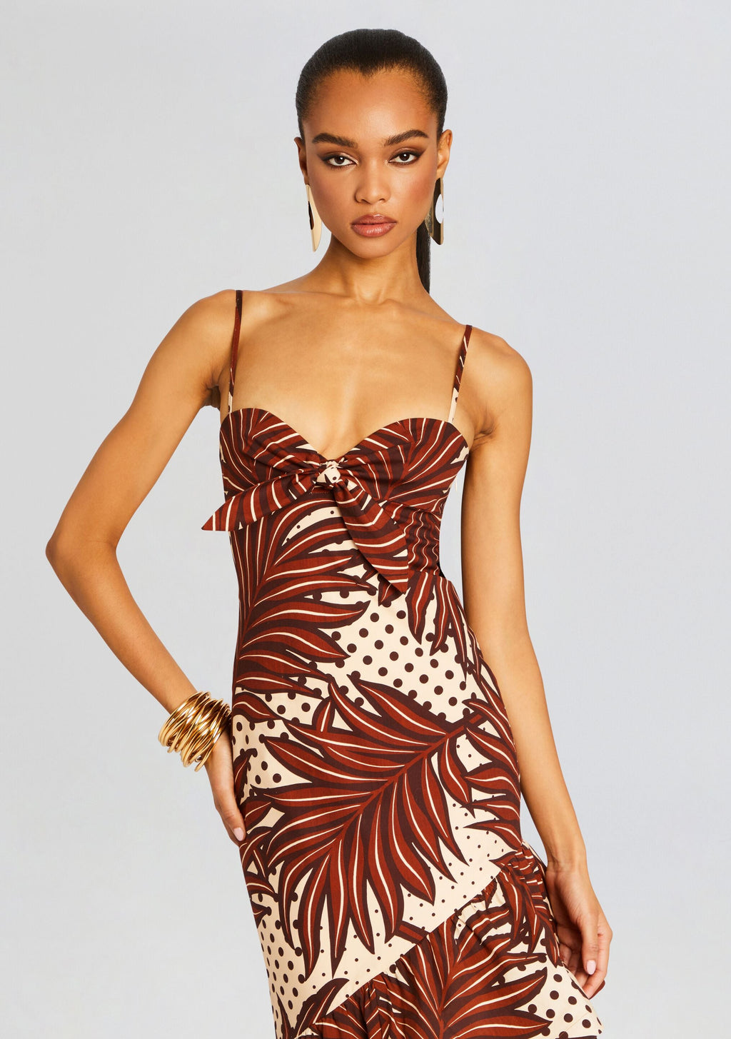 Starla Dress by retrofête in Polka Dot Leaves, product image 5