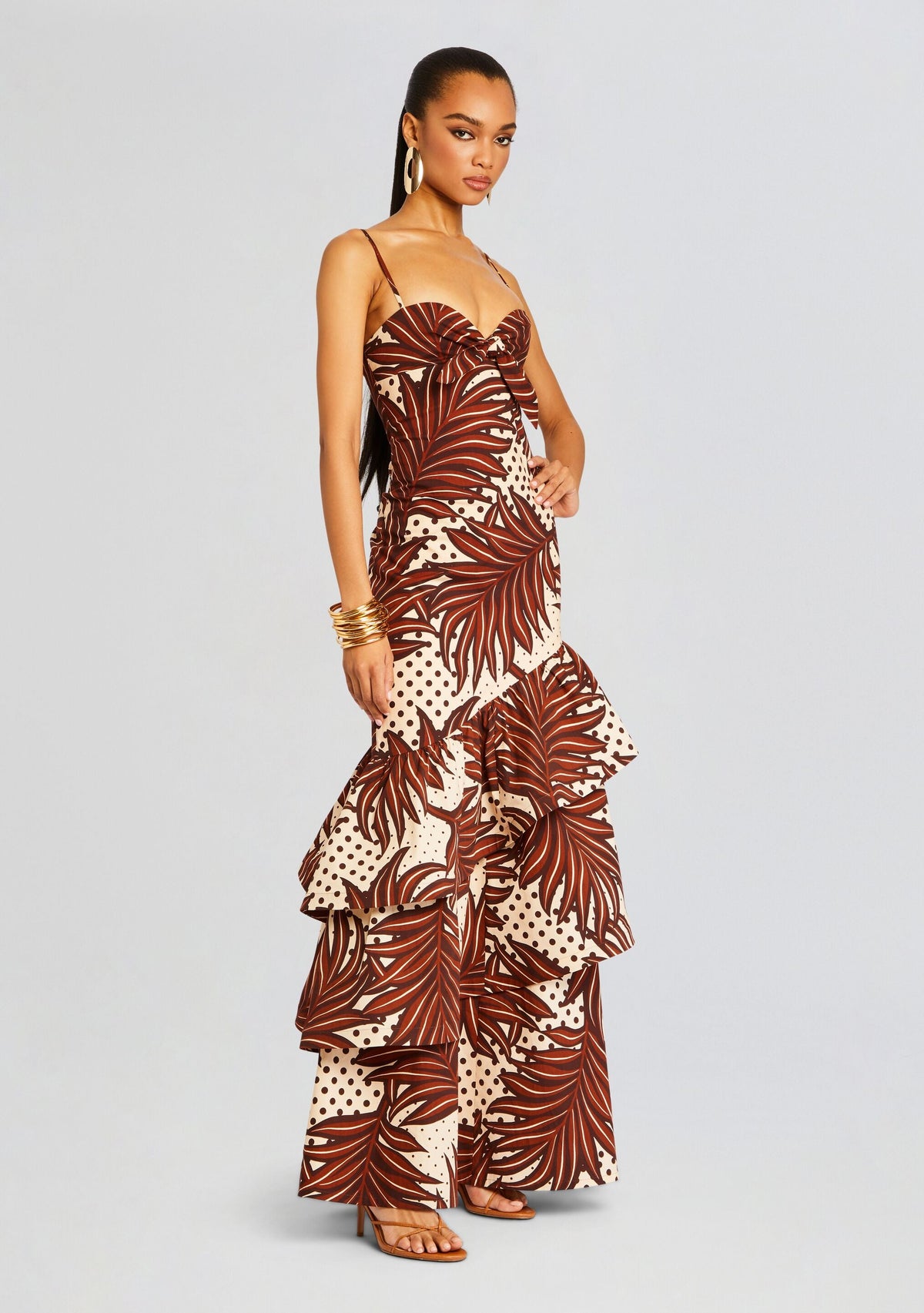 Starla Dress by retrofête in Polka Dot Leaves, product image 3