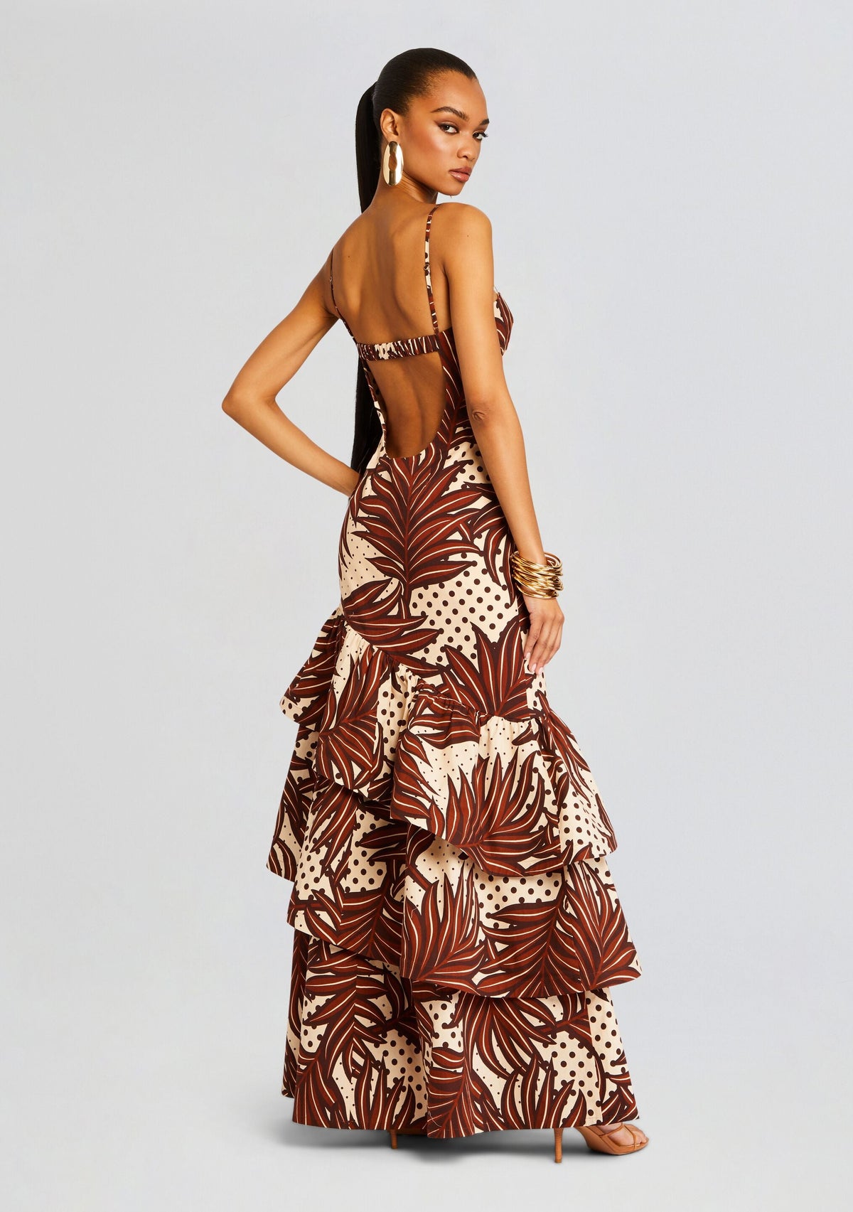 Starla Dress by retrofête in Polka Dot Leaves, product image 4