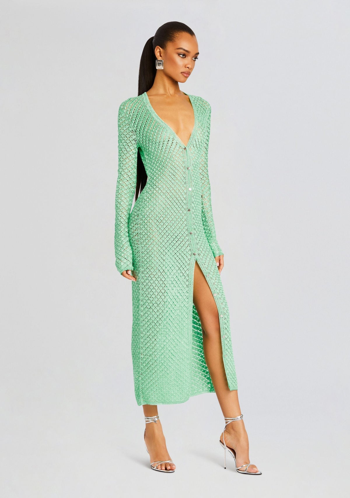 Allison Crochet Cardigan by SEROYA in Sea Foam, product image 3