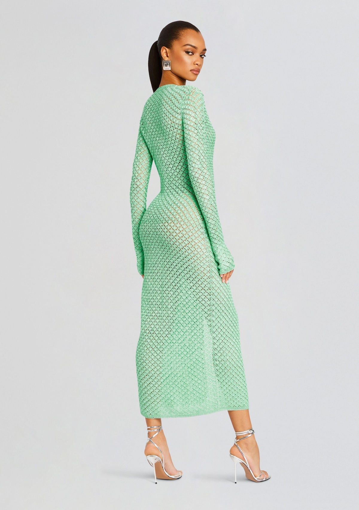 Allison Crochet Cardigan by SEROYA in Sea Foam, product image 4