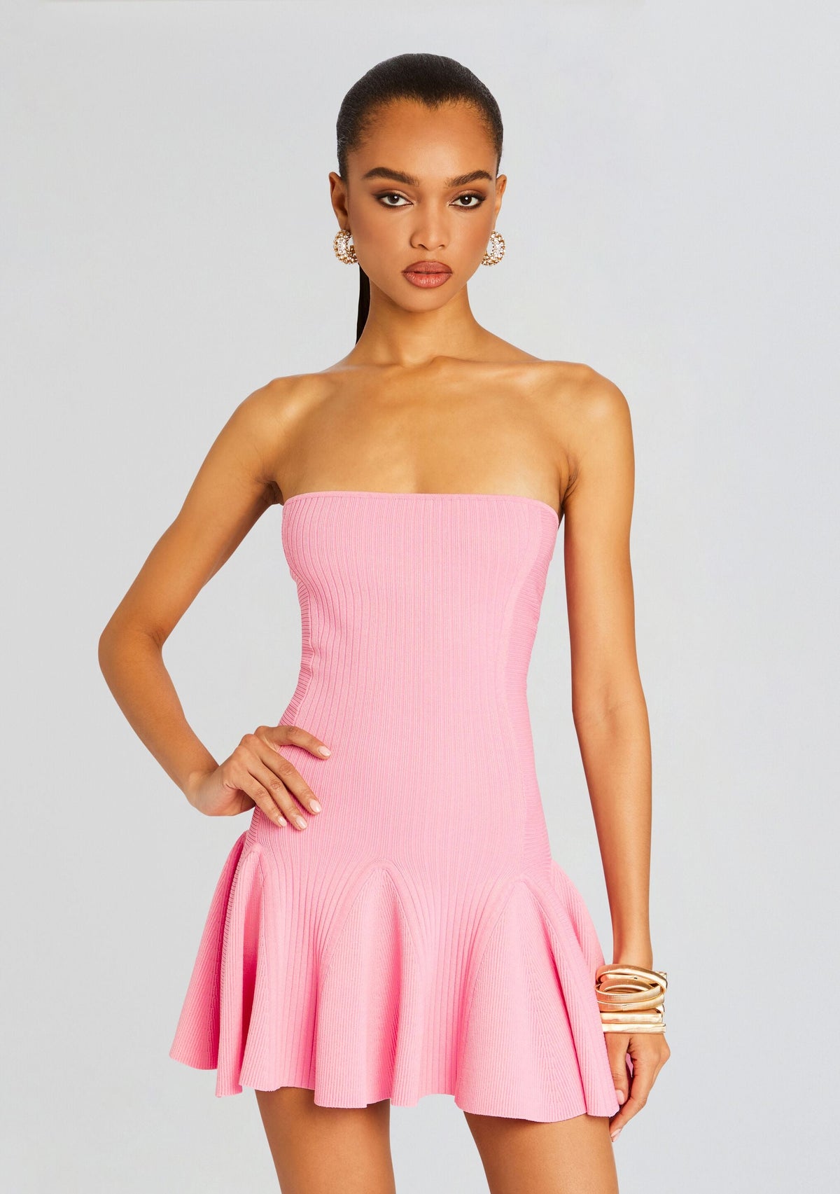 Annina Metallic Knit Dress by retrofête in Metallic Pink, product image 5