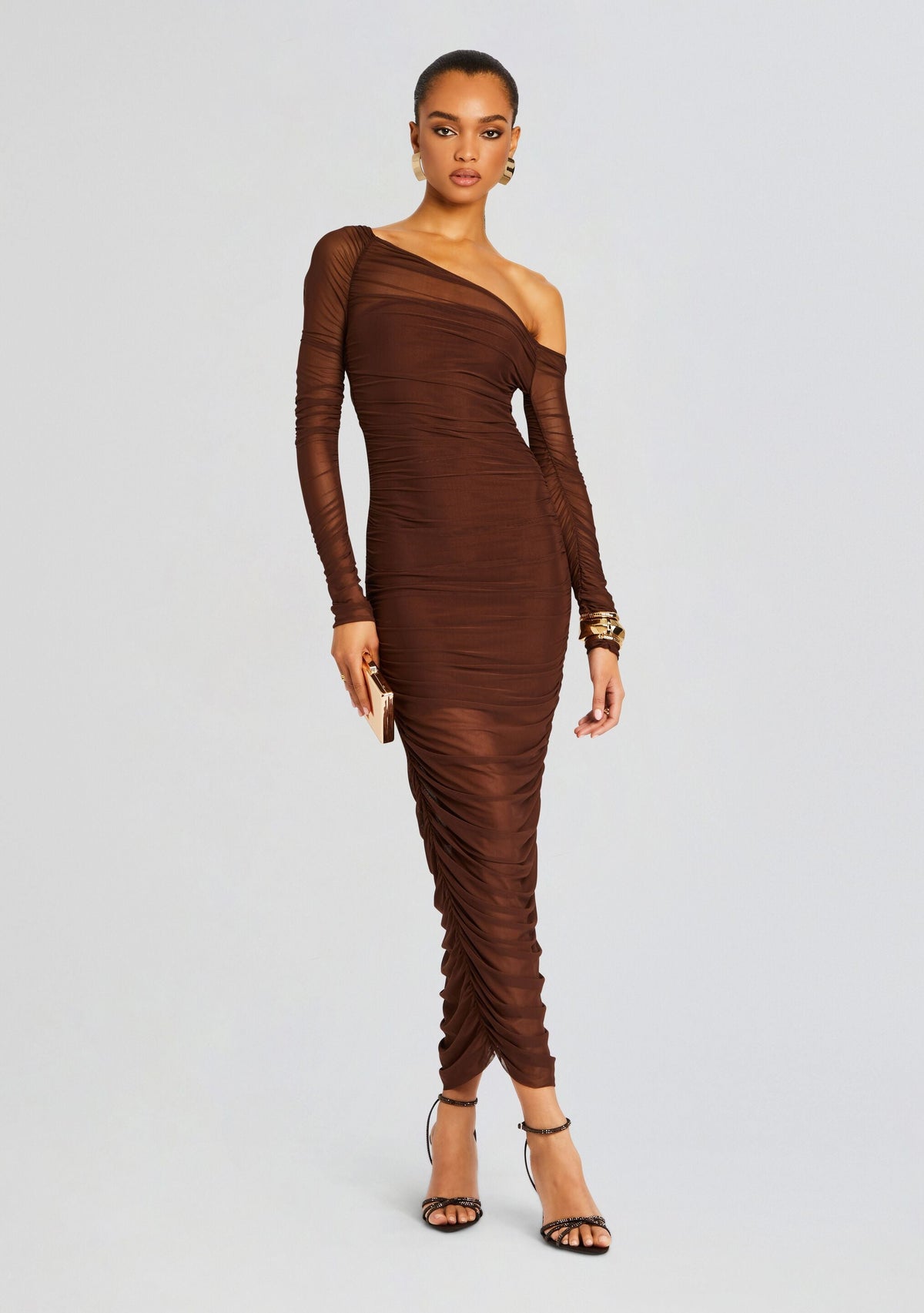 Chantae Mesh Dress by SEROYA in Coconut, product image 5