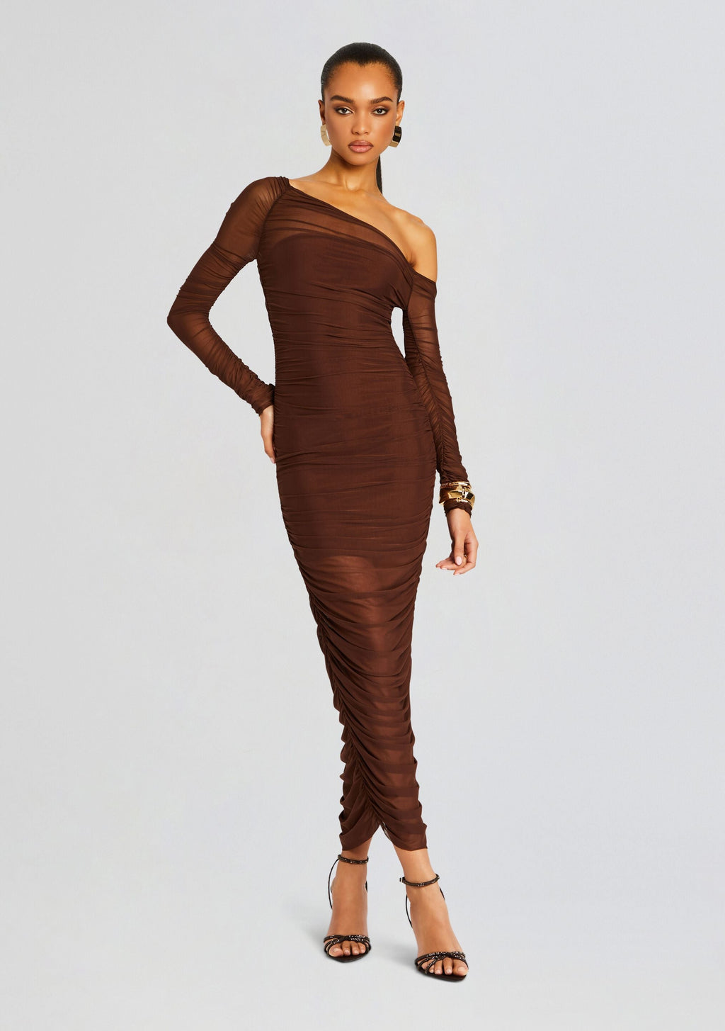 Chantae Mesh Dress by SEROYA in Coconut, product image 1