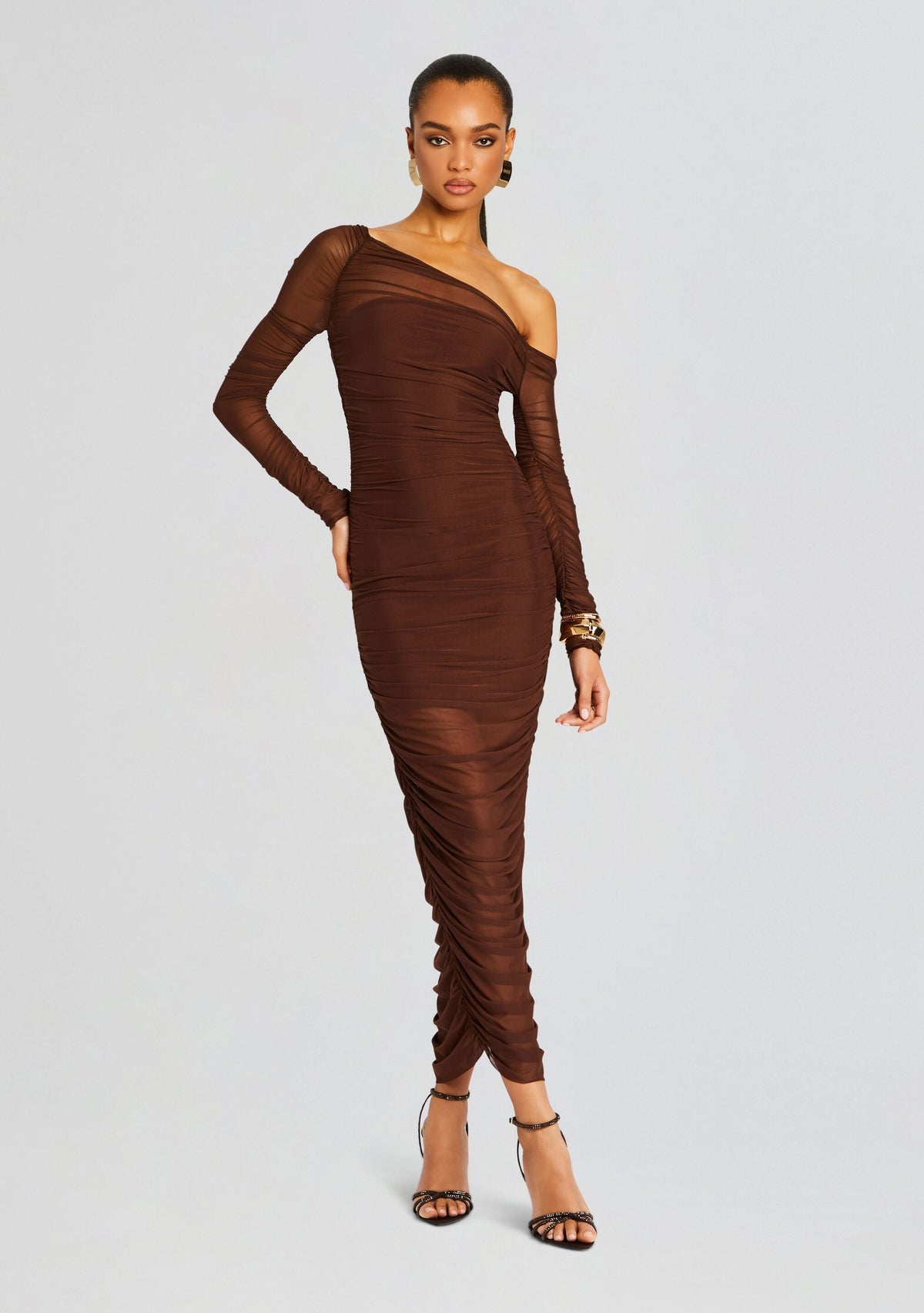 Chantae Mesh Dress by SEROYA in Coconut, product image 1