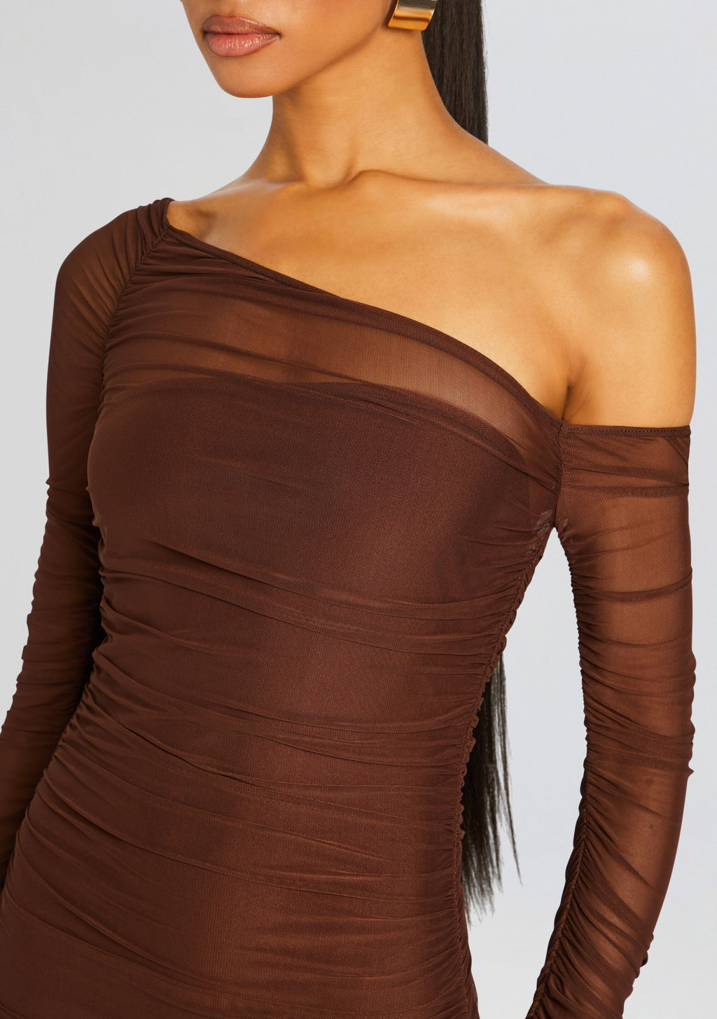 Chantae Mesh Dress by SEROYA in Coconut, product image 2