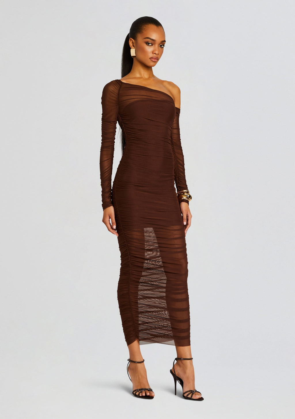 Chantae Mesh Dress by SEROYA in Coconut, product image 3