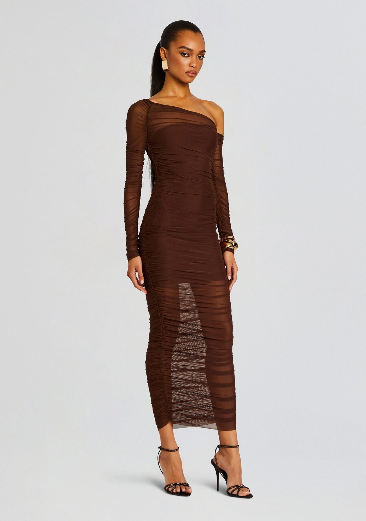 Chantae Mesh Dress by SEROYA in Coconut, product image 3